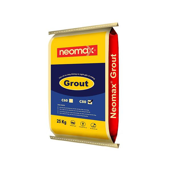 Vữa rót không co ngót Neomax Grout C80 là loại vữa rót trộn sẵn gốc xi măng, có khả năng tự chảy, tự san bằng, không co ngót và cường độ chịu nén rất cao